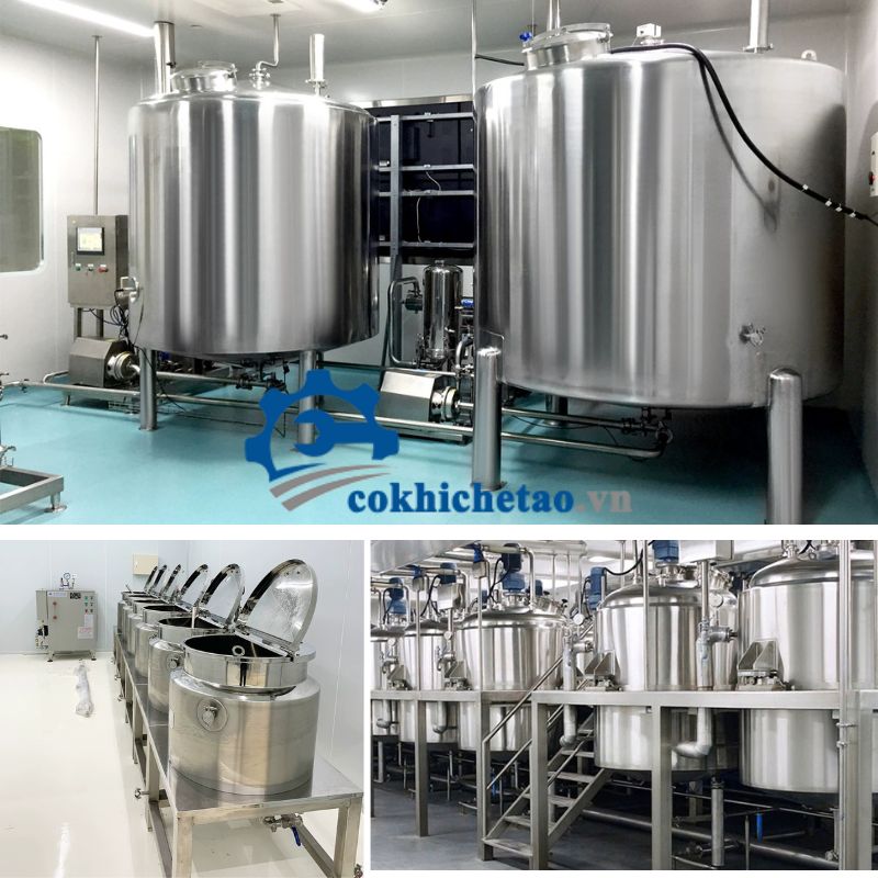Bồn khuấy trộn nhũ hóa mỹ phẩm, thực phẩm, hóa chất