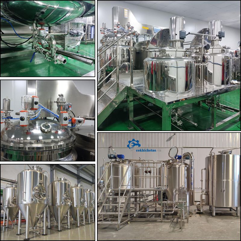 Bồn khuấy trộn nhũ hóa mỹ phẩm