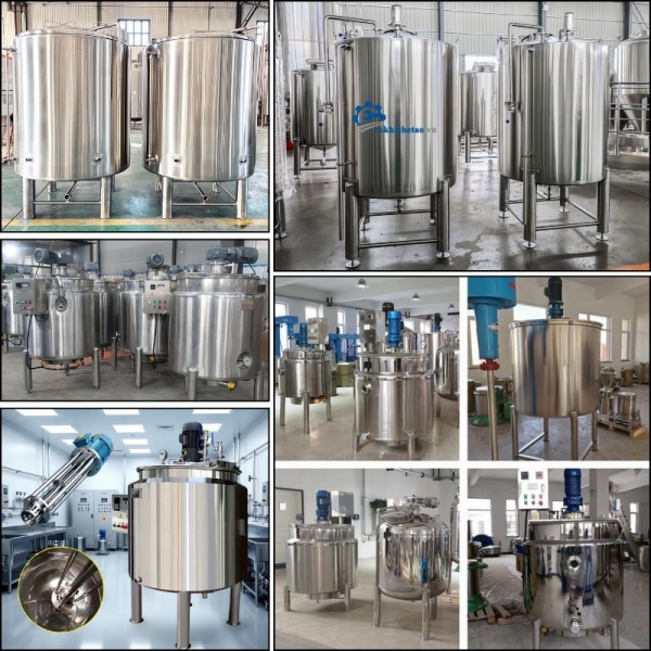 Bồn khuấy trộn chất lỏng, bồn khuấy trộn hóa chất 50L, 200L, 500L